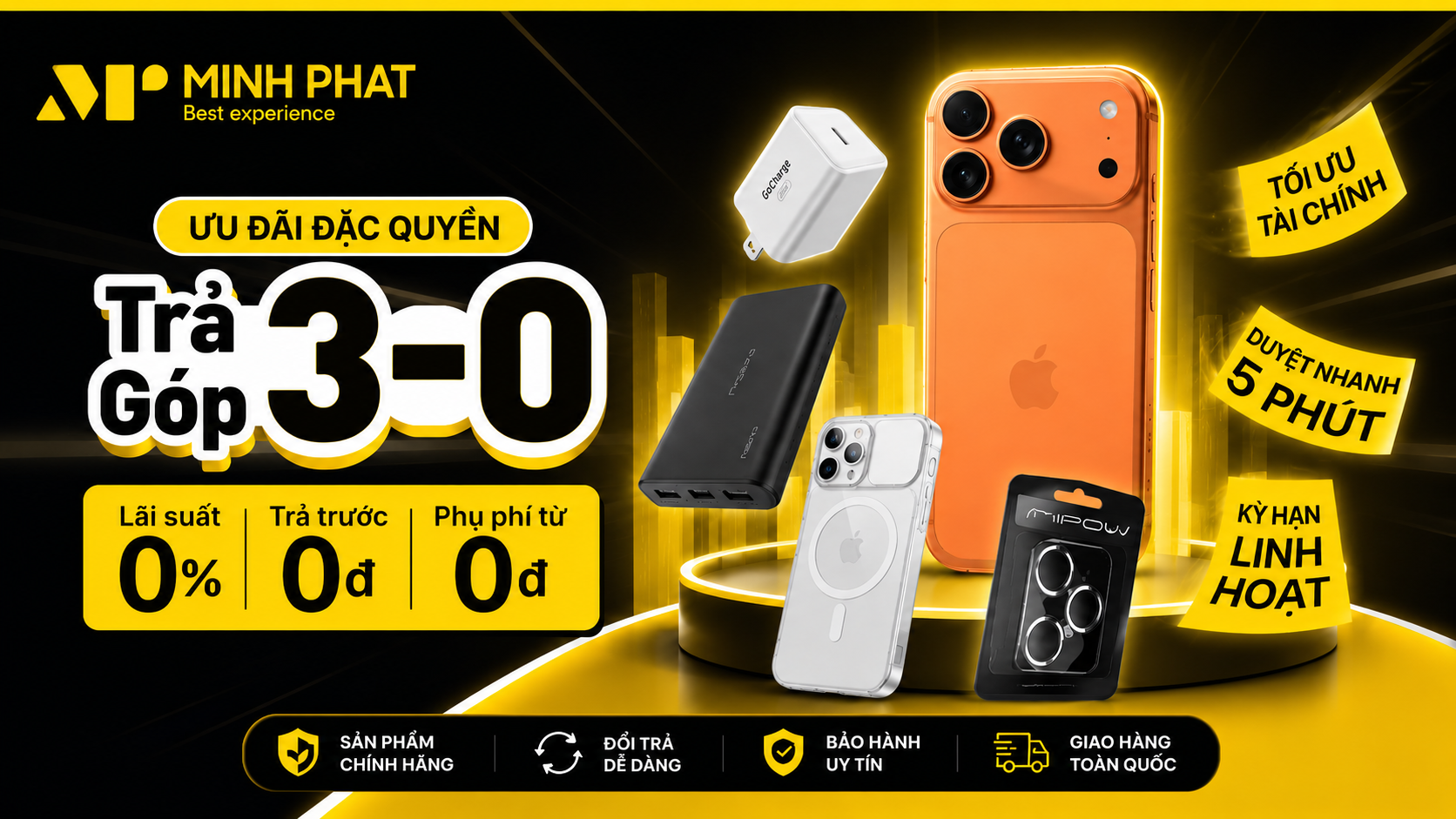 Trả góp 0% tại Minh Phát Mobile